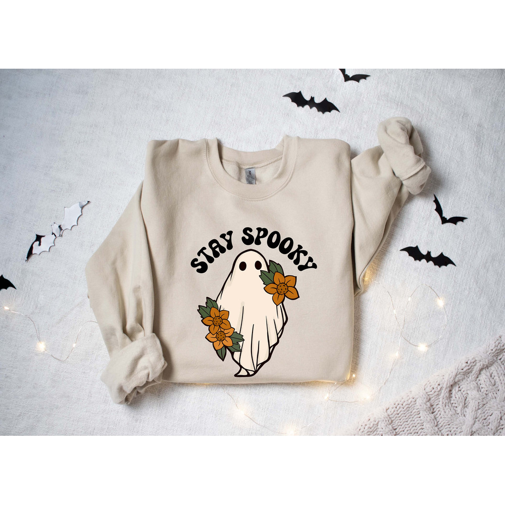 Stay Spooky Sweatshirt, Halloween Sweatshirt, Halloween Gift Hoodie, Womens Halloween Sweatshirt, Spooky Season Shirt, Ghost Halloween - 3.jpg