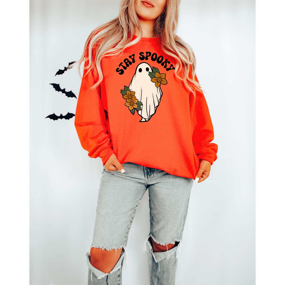 Stay Spooky Sweatshirt, Halloween Sweatshirt, Halloween Gift Hoodie, Womens Halloween Sweatshirt, Spooky Season Shirt, Ghost Halloween - 5.jpg
