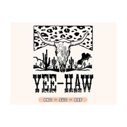 yeehaw svg, western cowboy png, western png, retro png, cow skull png, cowhide print png, sublimation designs, digital f