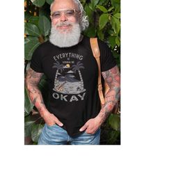 everything gonna be okay shirt skeleton guitar player tshirt summer vibe gift, guitarist tshirt electric vintage rock gu