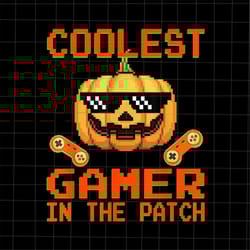 coolest gamer in the patch png, gamer pumpkin halloween png, gamer halloween png, pumpkin gaming halloween png, kids boy