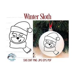 Winter Sloth SVG, Christmas Sloth Svg, Christmas Svg, Christmas Animal Svg, Sloth with Santa Hat, Cute Sloth Shirt Desig