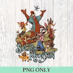disney one last splash mountain 1989 brer rabbit bear fox retro png, wdw magic kingdom png, mickey and friends png 2023