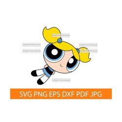 blonde powerpuff girl 3 svg png dxf