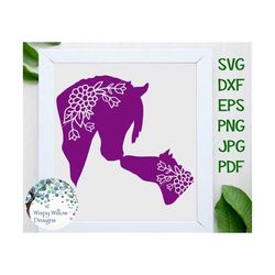Horse Mom and Baby, Floral SVG, DXF, jpg, png, eps, Horse, Mom, Baby,  Boho, Cricut, Silhouette, Cut, Flowers, Decal Fil