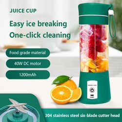 Small & Portable Electric Juicer Cup with 6 Steel Knives - Enjoy Fresh Juice Anywhere!