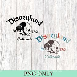 disneyland california png, retro mickey and friends disneyland est 1955 png, disney family vacation, mickey disneyland