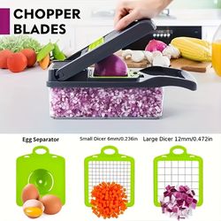 1 set, Multifunctional Vegetable Chopper and Fruit Slicer with Container - Manual Food Grater, Vegetable Slicer, Cutter,