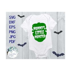 Mommy's Little Monster SVG, DXF, Png, Mommy's Monster Svg, Halloween Baby Svg, Boys Halloween SVG, Halloween Vinyl Decal