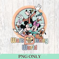 retro walt disney world est 1971 png, mickey and friend png, disneyworld est 1971 png, disney family png, disney epcot