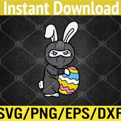 ninja bunny rabbit egg cute easter day boys kids toddler svg, eps, png, dxf, digital download
