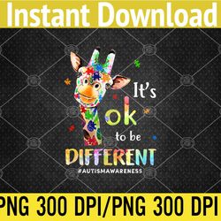 autism awareness cute giraffe animal png, digital download