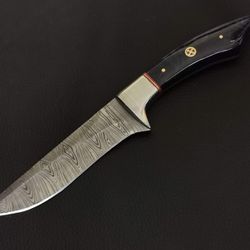 9.5" CUSTOM HAND MADE DAMASCUS STEEL SKINNER KNIFE RESIN HANDLE W/SHEATH