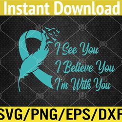 teal sexual assault awareness green feather ribbon svg, eps, png, dxf, digital download