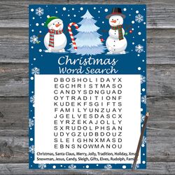 Christmas party games,Christmas Word Search Game Printable,Cute snowman Christmas Trivia Game Cards