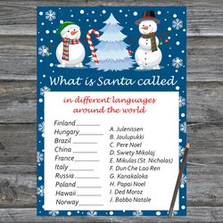 Christmas party games,Christmas Around the World Game Printable,Cute snowman Christmas Trivia Game Cards