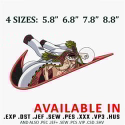 edward newgate embroidery design, one piece embroidery, nike design, embroidered shirt, anime shirt, digital download