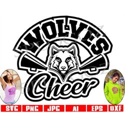 Wolves cheerleading svg, Wolves cheer svg, Wolves cheerleading png, Wolf svg, Wolfs svg, Wolves cheerleader svg, Wolves