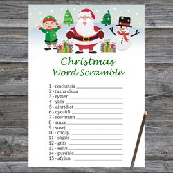 Christmas party games,Christmas Word Scramble Game Printable,Santa Claus Christmas Trivia Game Cards