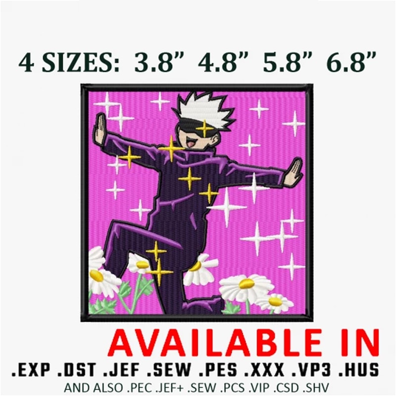 Gojo funny embroidery design