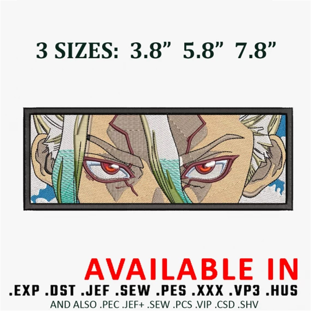 Senku eyes embroidery design