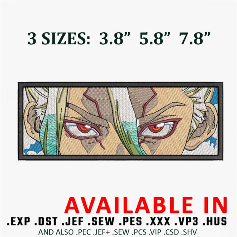 Senku eyes embroidery design