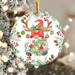 christmas gnome ornament png, round christmas ornament, png instant download, xmas ornament sublimation designs download