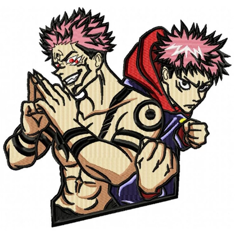 Yuji x sukuna embroidery design