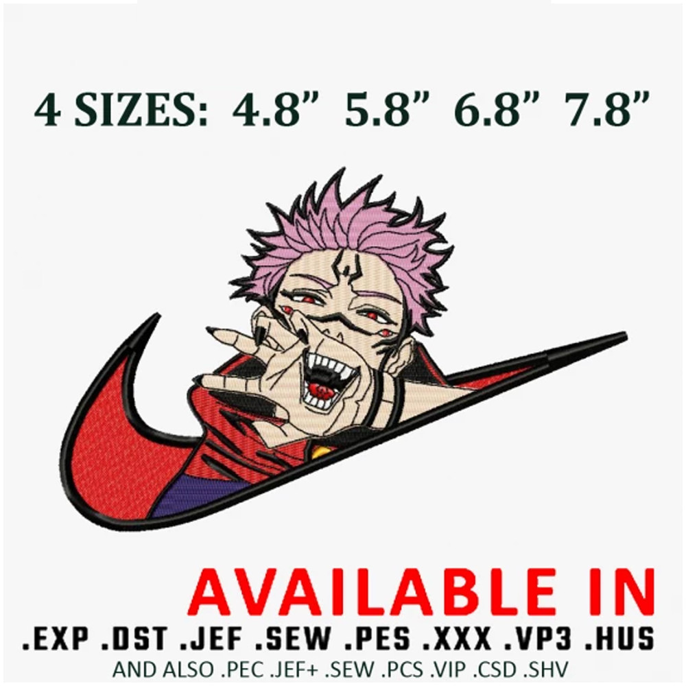 Sukuna swoosh embroidery design