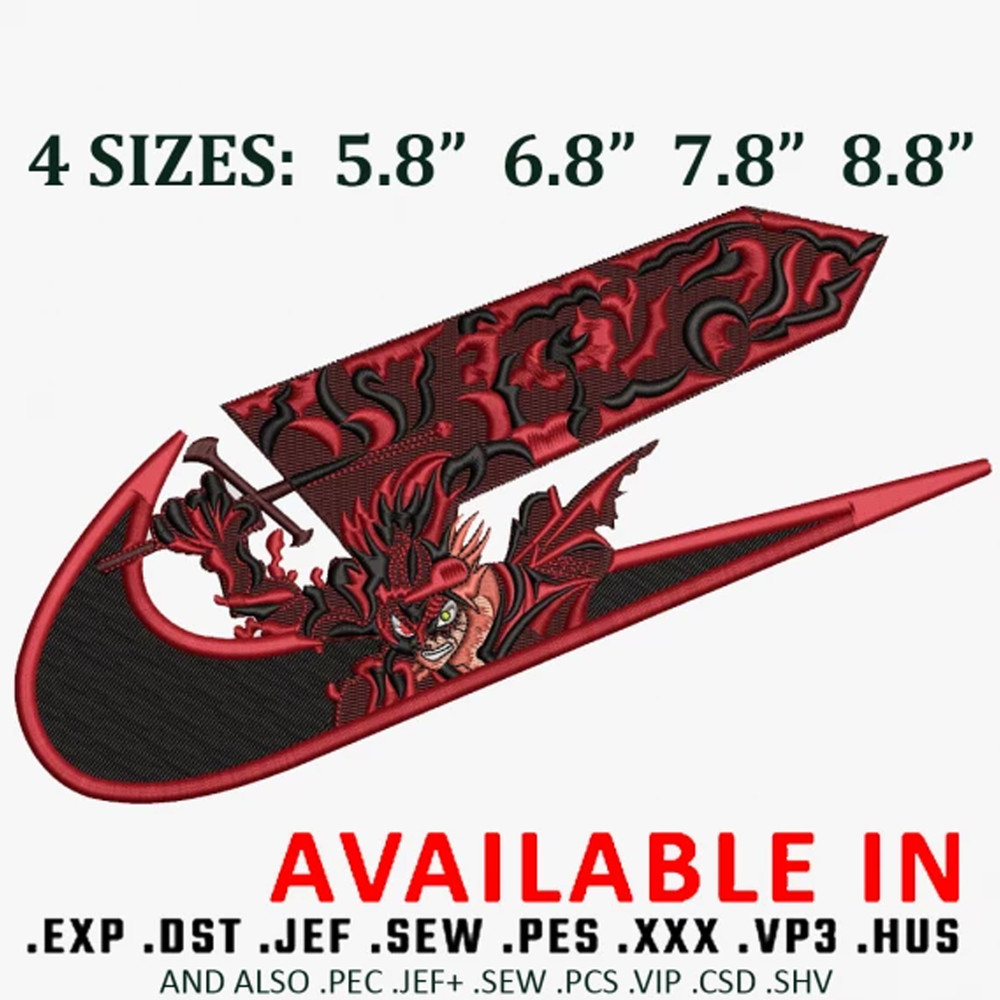 Swoosh asta embroidery design