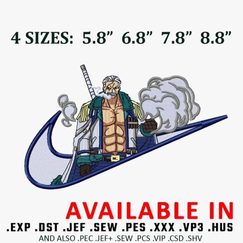 Swoosh smoker embroidery design