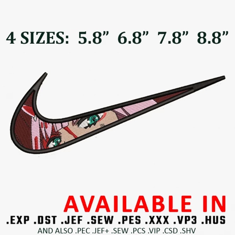 Zero two eyes embroidery design