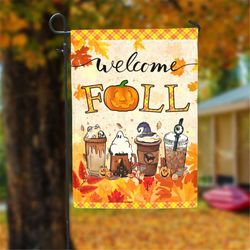 welcome fall garden flag - 12x18 garden flag sublimation design download png file instant download