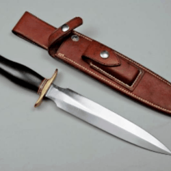 custom handmade d2 steel hunting dagger bowie knife with micarta handle & sheat