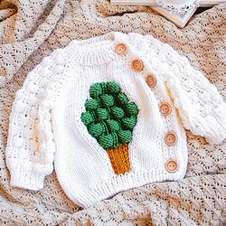 KNITTING PATTERN : Tree of life Cardigan /Baby Jacket / Baby Overall / Baby Sweater / 7 Sizes