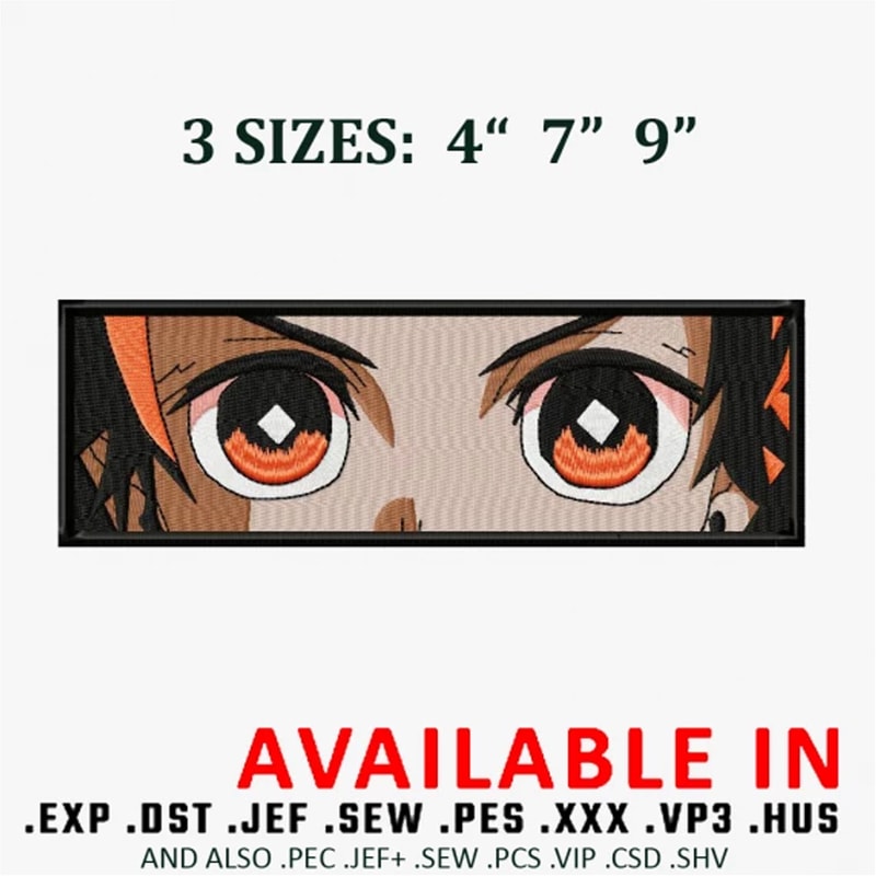 Tanjiro eyes embroidery design