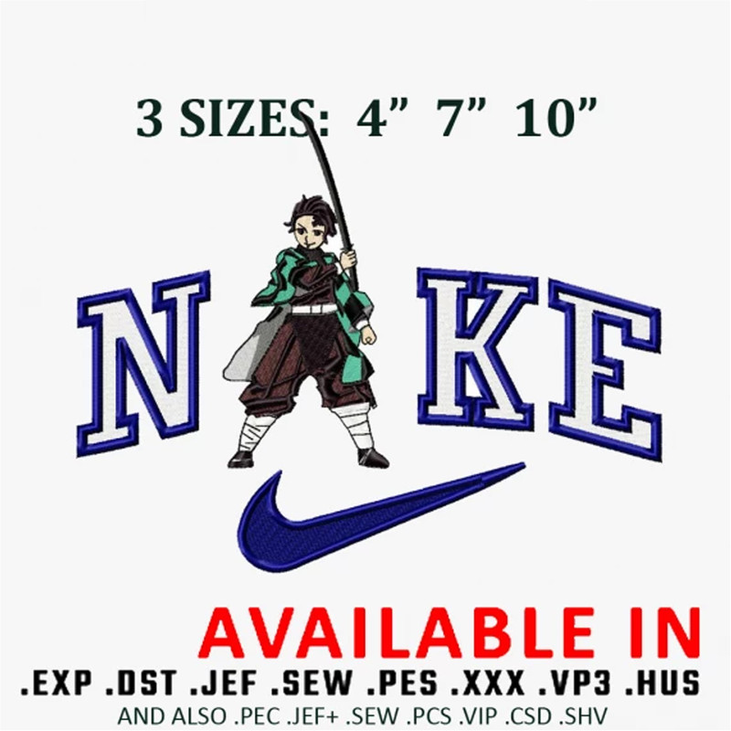Tanjiro nike embroidery design