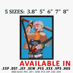 uzui tengen embroidery design, demon slayer embroidery, embroidered shirt, anime design, anime shirt, digital download