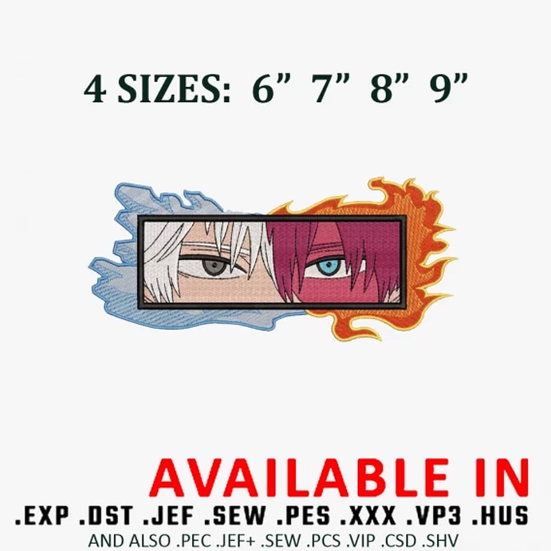 Todoroki shouto eyes embroidery design