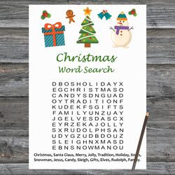 Christmas party games,Christmas Word Search Game Printable,Snowman and tree Christmas Trivia Game Cards