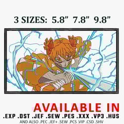 zenitsu trap embroidery design, demon slayer embroidery, embroidered shirt, anime design, anime shirt, digital download