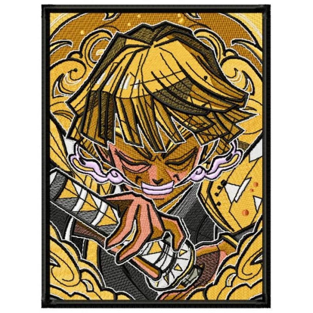Zenitsu poster embroidery design