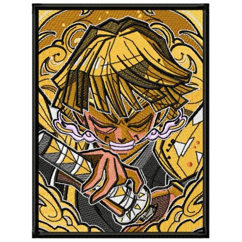 Zenitsu poster embroidery design