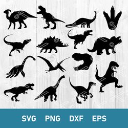 Dinosaur Bundle Svg, Dinosaur Svg, Dinosaur Silhouette Svg, Png Dxf Eps File