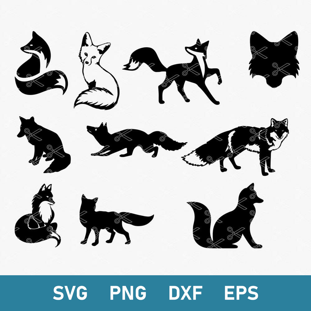 Fox Bunlde svg, Fox Svg, Fox Silhouette Svg Animla Svg, Png Dxf Eps Digital File.jpg