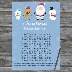 Christmas party games,Christmas Word Search Game Printable,Happy Santa claus Christmas Trivia Game Cards