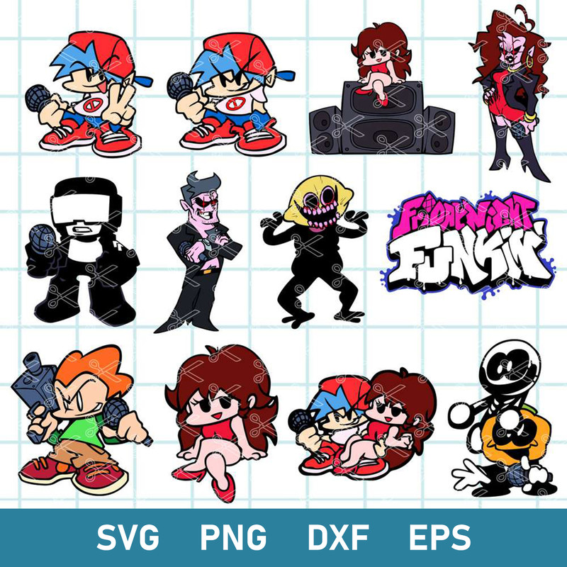 Friday Night Funkin Bundle Svg, Friday Night Funkin Svg, Friday Night Funkin Birthday Svg, Png Dxf Eps Digital File.jpg