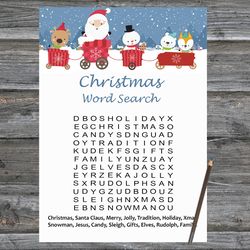 Christmas party games,Christmas Word Search Game Printable,Santa claus train Christmas Trivia Game Cards