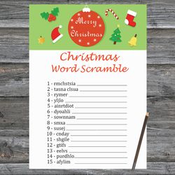 Christmas party games,Christmas Word Scramble Game Printable,Merry Christmas Trivia Game Cards