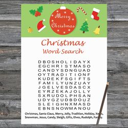 Christmas party games,Christmas Word Search Game Printable,Merry Christmas Trivia Game Cards